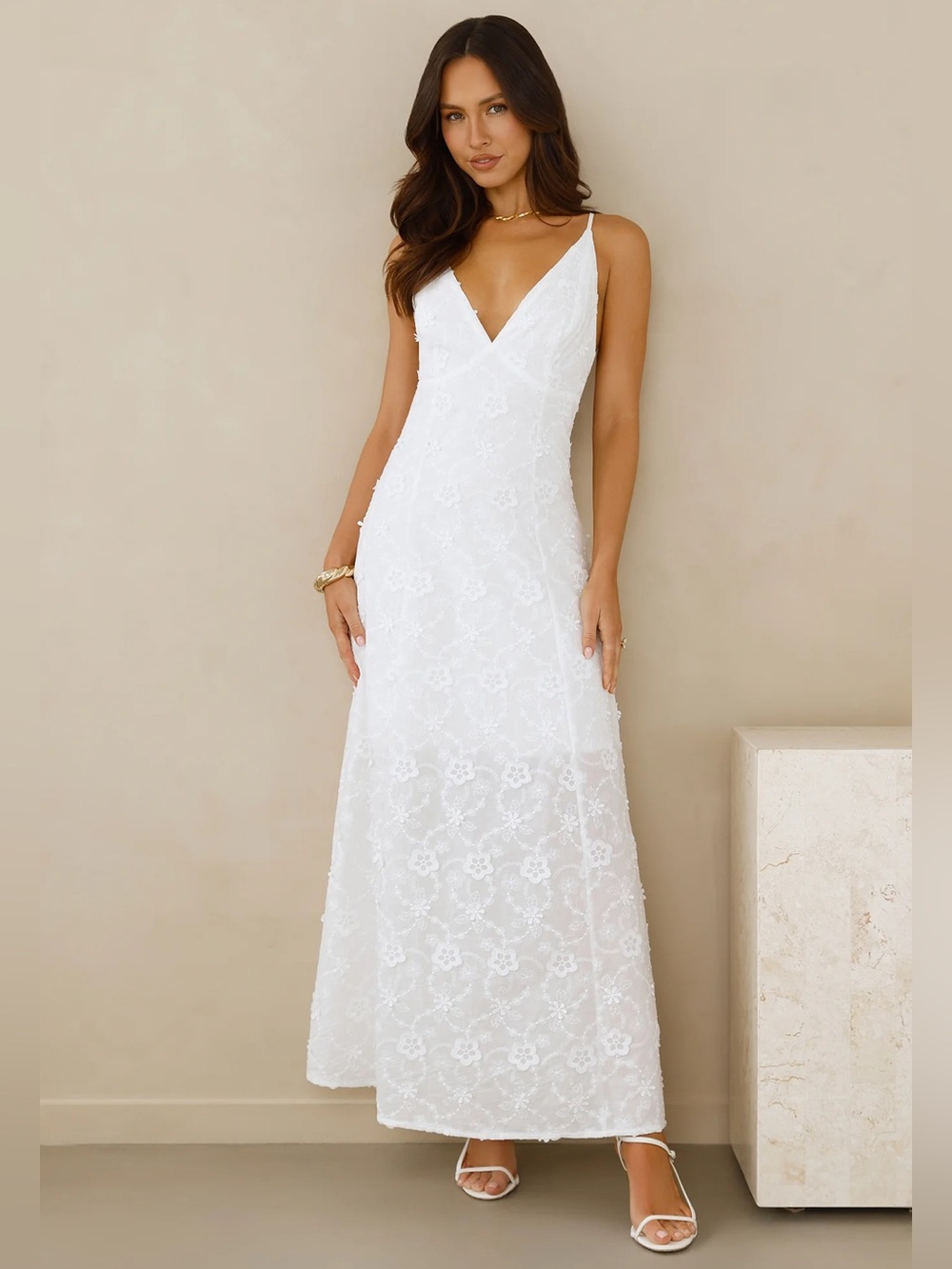 NWT Hello Molly Soft Moonbeam Maxi Dress White